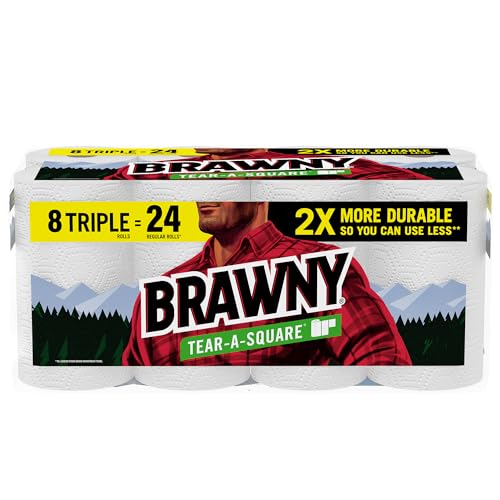 BRAWNY¢ç TEAR-A-SQUARE¢ç PAPER TOWELS, 8 TRIPLE ROLLS
