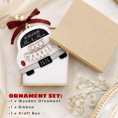 Mr and Mrs Just Married Ornament 2026 - Wedding Gift for Couples