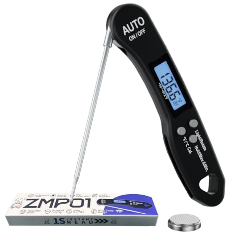 Meatender Instant Read Meat Thermometer - 1.2s Fast, Magnetic, Backlit LCD - Variation 1