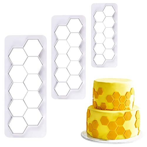 Hexagon Cookie Cutter Set - 3 Sizes for Cake Decorating