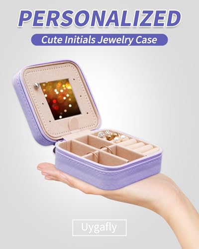 Uygafly Lavender Travel Jewelry Case for Girls - Compact & Stylish Gift