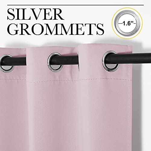 NICETOWN Baby Pink Blackout Curtains - 34" x 72" Grommet Panels (Set of 2)