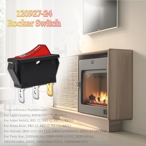 PELIF 120927-24 Electric Fireplace Switch - 120V On/Off Replacement