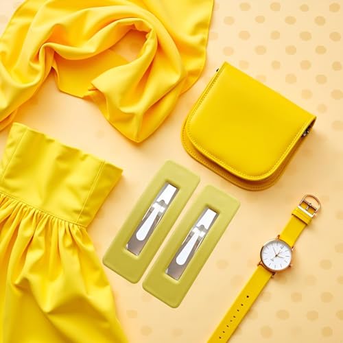 WNHNO Yellow Matte Square Hair Clips 2-Piece Set for Styling Bangs