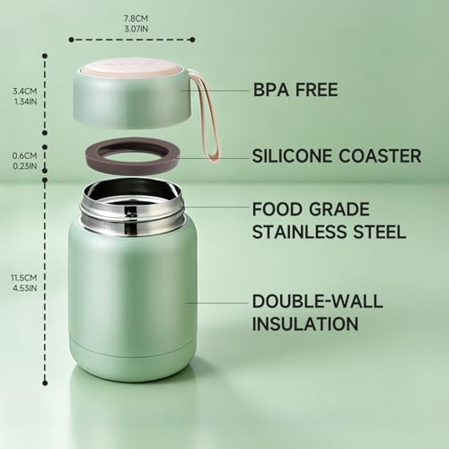 ERTOOE 10oz Insulated Food Jar, Leak-Proof Stainless Steel Lunch Container