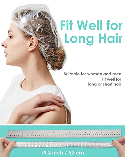 Auban 30-Pack Disposable Shower Caps, Waterproof Plastic Hair Caps