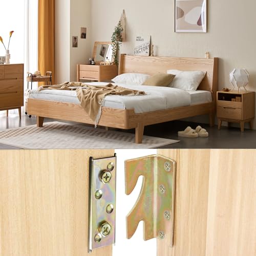Heavy Duty Bed Rail Brackets Set - 4 Brackets with Screws