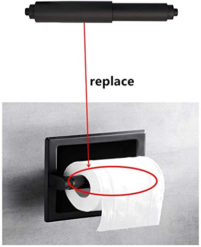 2-Pack Adjustable Black Plastic Toilet Paper Holder Rollers