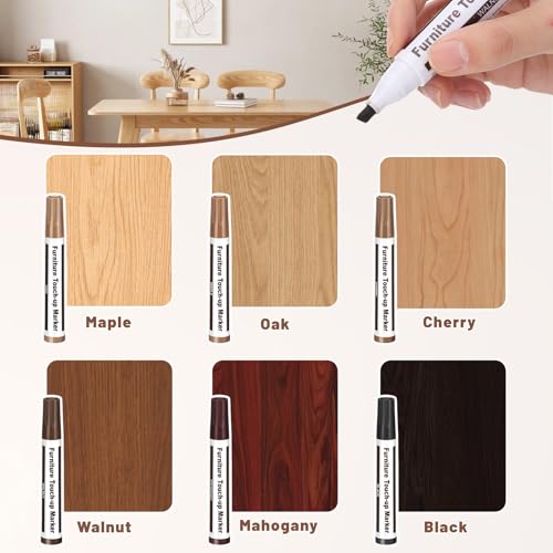 Thboxes 13-Piece Wood Furniture Repair Kit - 6 Color Markers & Wax Sticks