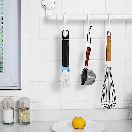 Black 2-Pack Kitchen Dish Scrubber with Handle & Soap Dispenser