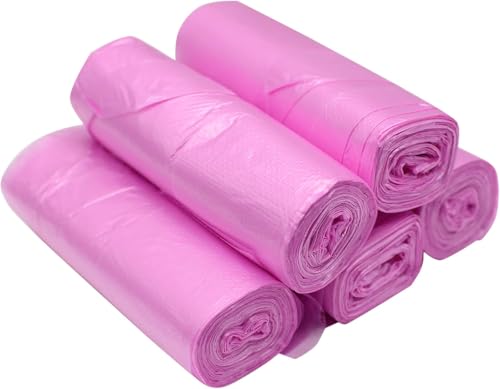 4 Gallon Pink Trash Bags with Handles - 100 Count Waste Bin Liners