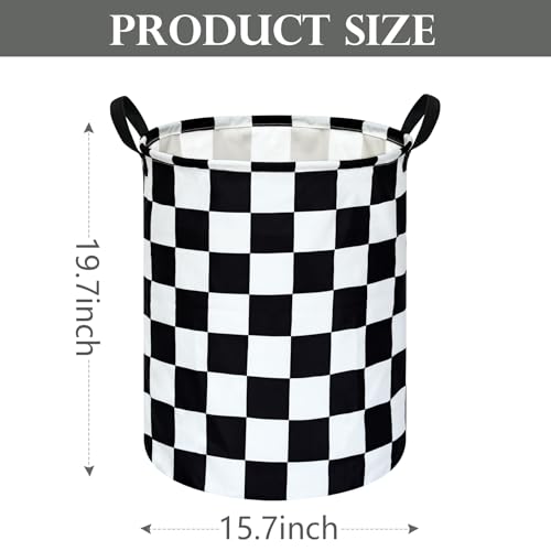 Racing Checkerboard Storage Basket for Boys - Foldable Toy Bin