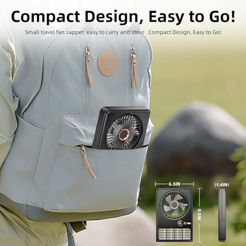 WI WISELY Portable Desk Fan - Rechargeable, Ultra Quiet, Black