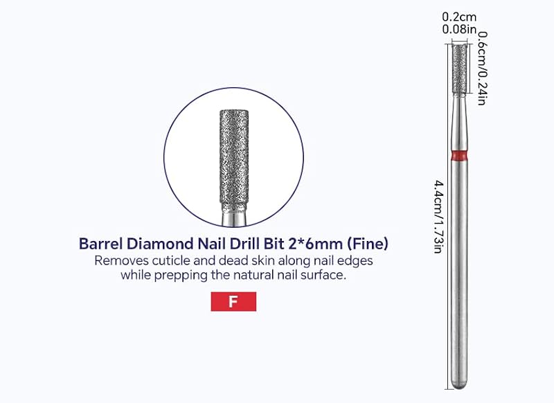 Siyuwuro Tungsten Steel Nail Drill Bit Set 3/32" Cuticle Removal Tool