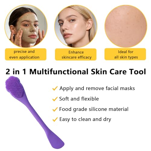 CUVUNUBY 2-in-1 Silicone Face Mask Brush and Facial Cleansing Scrubber