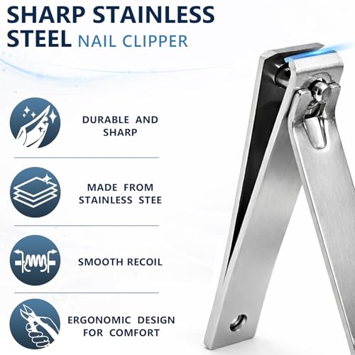 Heavy-Duty Straight-Edge Nail Clippers 2-Piece Set for Thick Nails