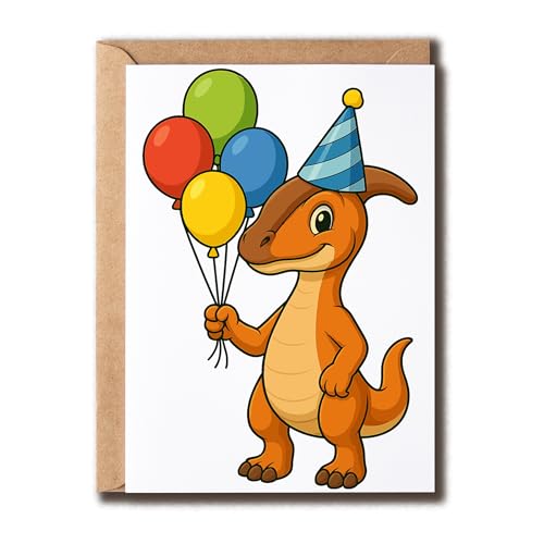 Parasaurolophus Dinosaur Birthday Card - Funny Sarcastic Greeting