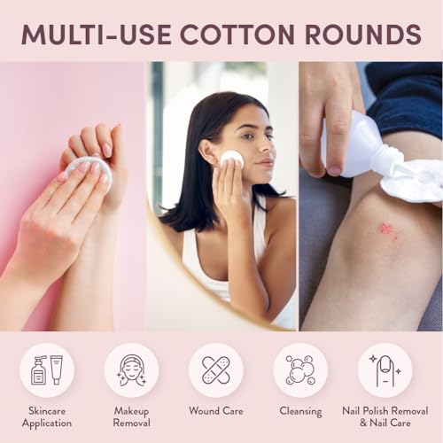 Éclat 100% Pure Cotton Rounds - Ultra Soft, Hypoallergenic & Lint-Free Pads (100 Count)