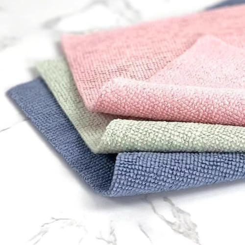 XFSPYY Microfiber Cleaning Cloths - Lint-Free Reusable 15 Pack (Pink)