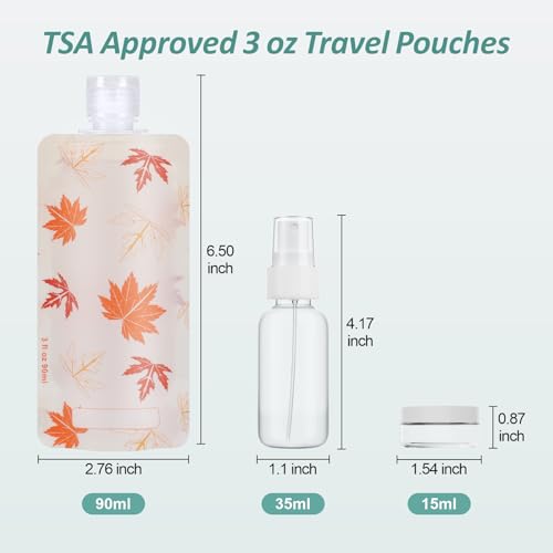 PACKISM 11-Pack Leak-Proof Travel Pouches, 3oz Refillable Toiletry Containers
