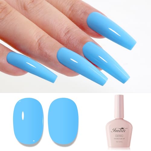 Imtiti Blue Gel Nail Polish - Baby Blue Soak Off UV LED Manicure 10ml