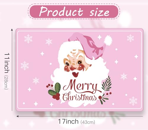 Christmas Paper Placemat Pink Santa Claus - 50 Sheets Holiday Table Decor