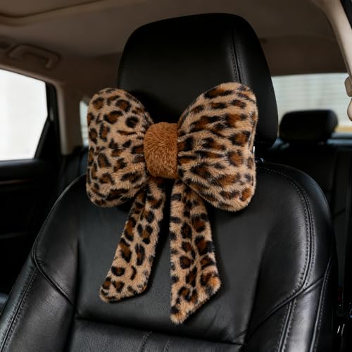 UINSUE Plush Car Neck Pillow with Bowknot - Comfortable Neck Support