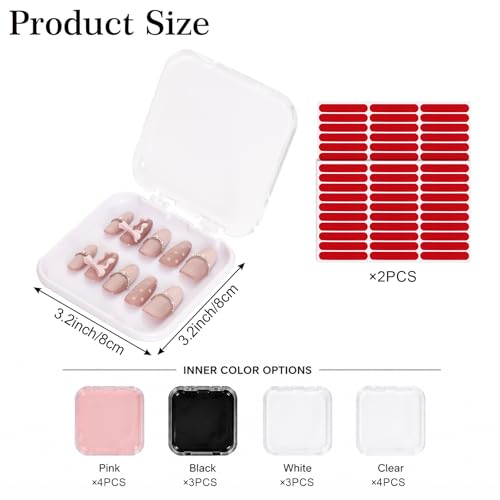 14 Pcs Press On Nail Storage Box Set with Adhesive Tapes for Nail Art