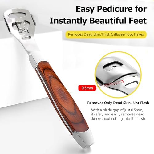 Kootinn Callus Shaver with Wood Handle & 10 Replacement Blades