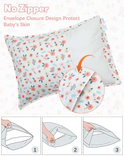 ALVABABY Cotton Toddler Pillowcases for 13x18 & 12x16 Pillows - 2 Pack