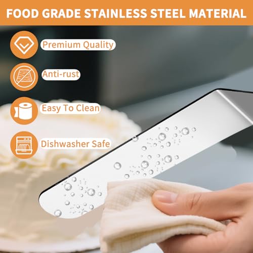 2-Piece Stainless Steel Offset Spatula Set - 6 Inch & 8 Inch Cake Frosting