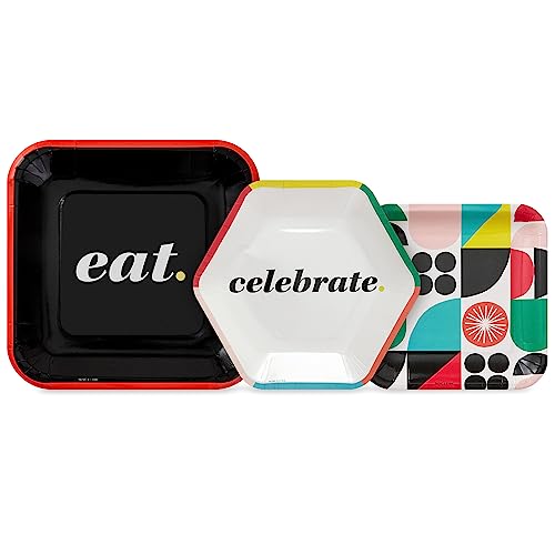 Hallmark Bold Black, White & Red Party Supplies Set for 16