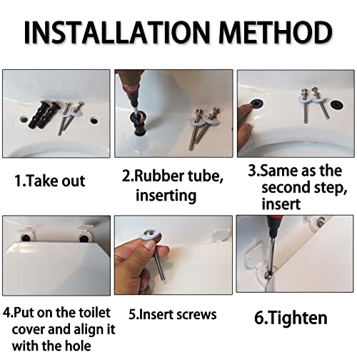 MOFIT 4-Pack Universal Toilet Seat Hinge Bolts, Top-Fix Expansion Screws