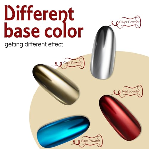 Artdone 16 Colors Chrome Nail Powder Aurora Metallic Mirror Effect Pigment