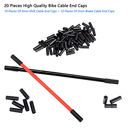 20 Pieces 4mm and 5mm Bicycle Shift/Brake Cable End Cap Derailleur Shifter Wire Cable End Cap for MTB Road Bike