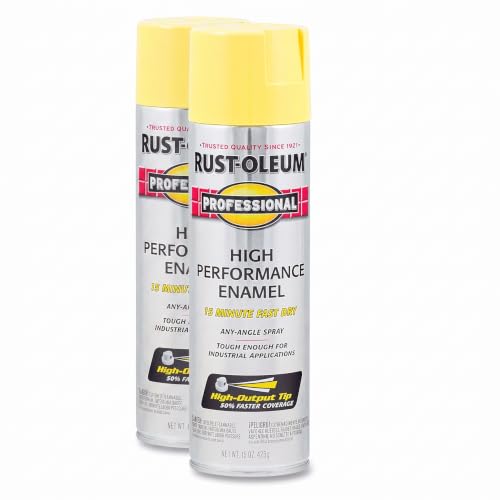 Rust-Oleum Professional High Performance Enamel Spray Paint - Gloss Safety Yellow, 15 Oz Pack of 2