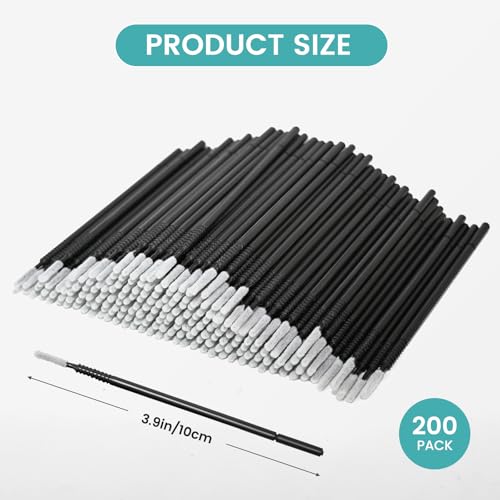 AUUTI 200 Pcs Disposable Micro Brushes & Mascara Wands for Eyelash Extensions