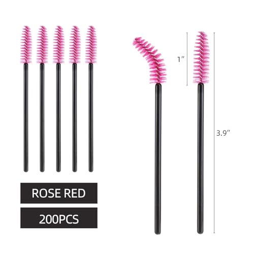 Tbestmax 200 Pcs Disposable Mascara Wands & Eyelash Spoolie Brushes