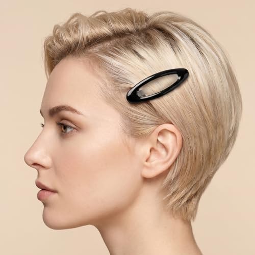 8 Pcs Enamel Metal Hair Barrettes Snap Clips Non-Slip Hairpins