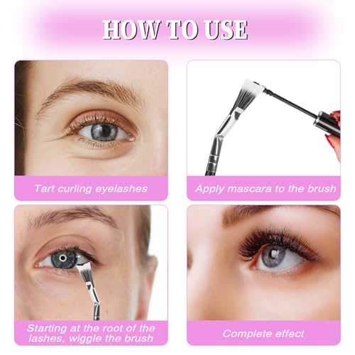 Mozeat Lens Folding Angle Mascara Fan Brush Set for Eyelashes