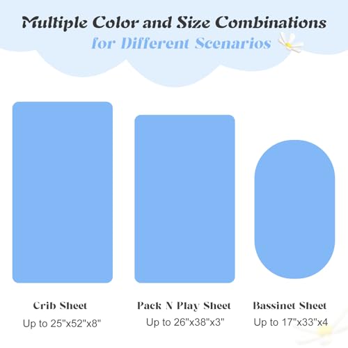 Minky Dot Fitted Crib Sheet - Baby Blue, 28x52 Inch, Soft & Cozy