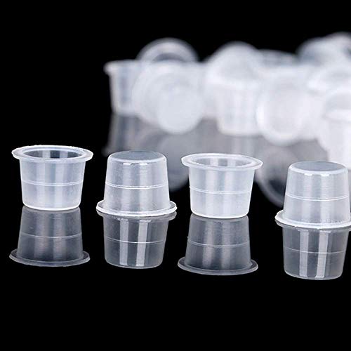 DERSTRA 300PCS 14mm Medium Disposable Tattoo Ink Cups & Pigment Caps