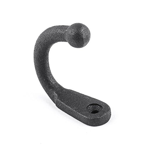 Renovators Supply Wrought Iron Single Wall Hook - Black Powder Coat (1 Pack)