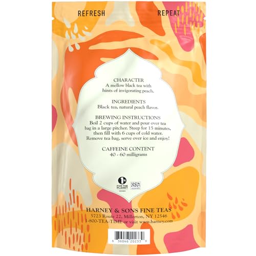 Harney & Sons Organic Peach Black Iced Tea - 15 Bags