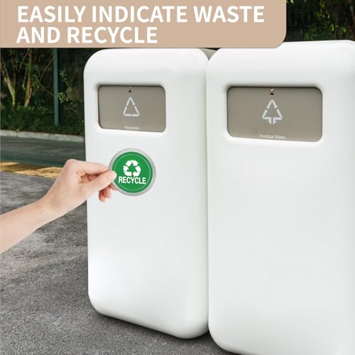 Round Recycle and Trash Magnets for Kitchen Bins