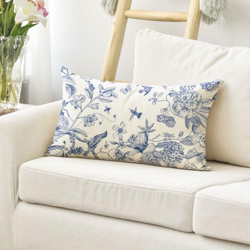 AVOIN colorlife Chinoiserie Bird Throw Pillow Cover 12x20 Inch