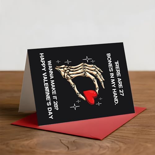 Funny Skeleton Hand Valentine’s Day Card for Couples