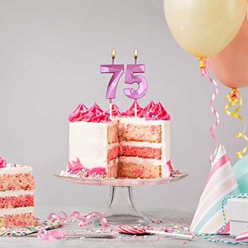 Pink 3D Diamond Birthday Candles Set for 25th & 52nd Celebrations