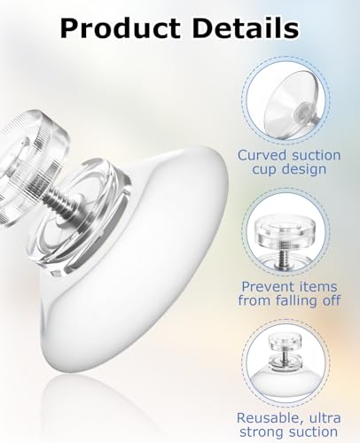 20 PCS 32mm Small Suction Cups with Screw Nut - Clear PVC for Hanging