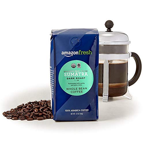Organic Fair Trade Sumatra Whole Bean Coffee, Dark Roast - 12 Ounce